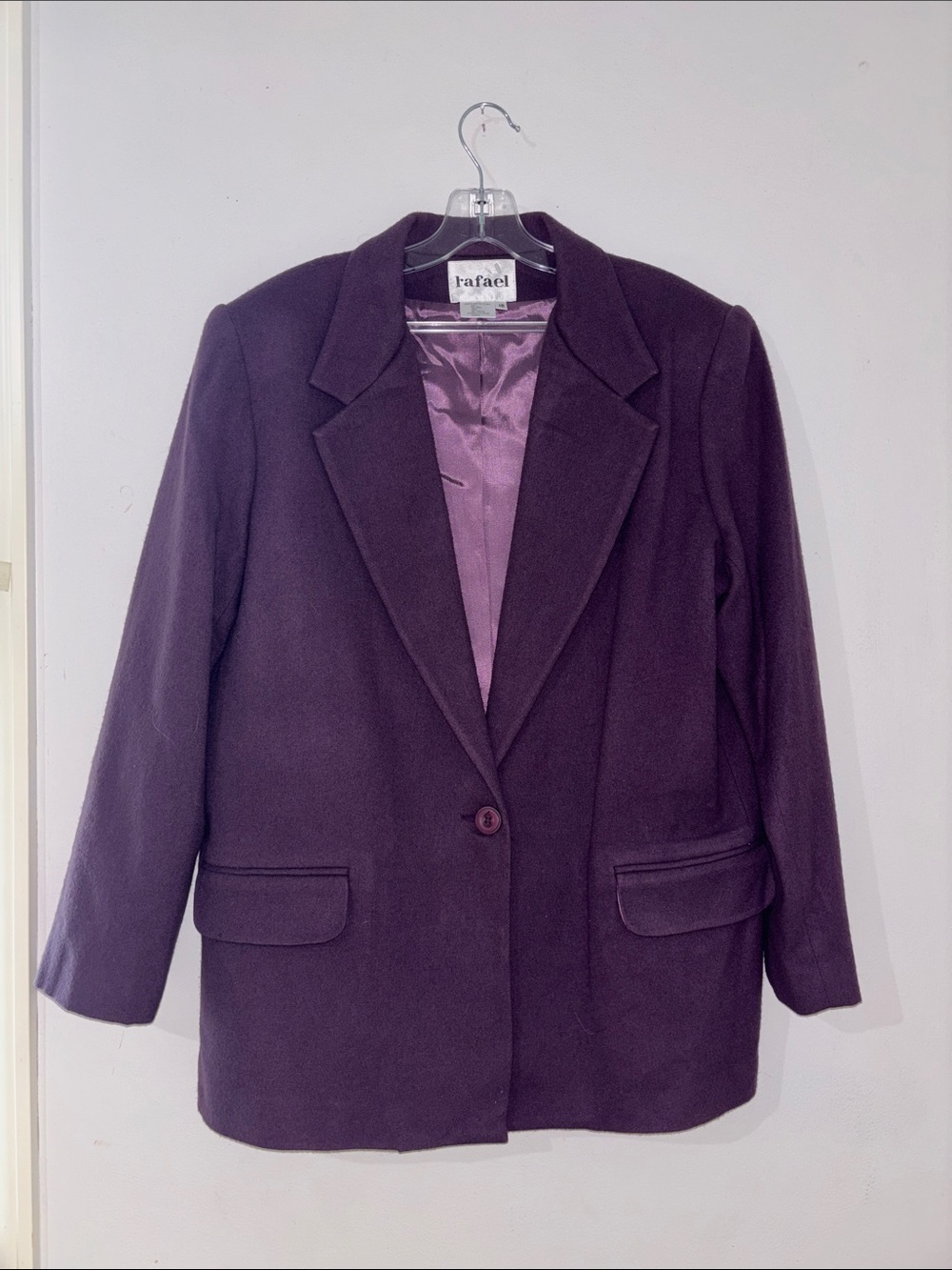 RAFAEL Women's Dark Purple Single-Button Wool Blazer - Picture 1 of 3